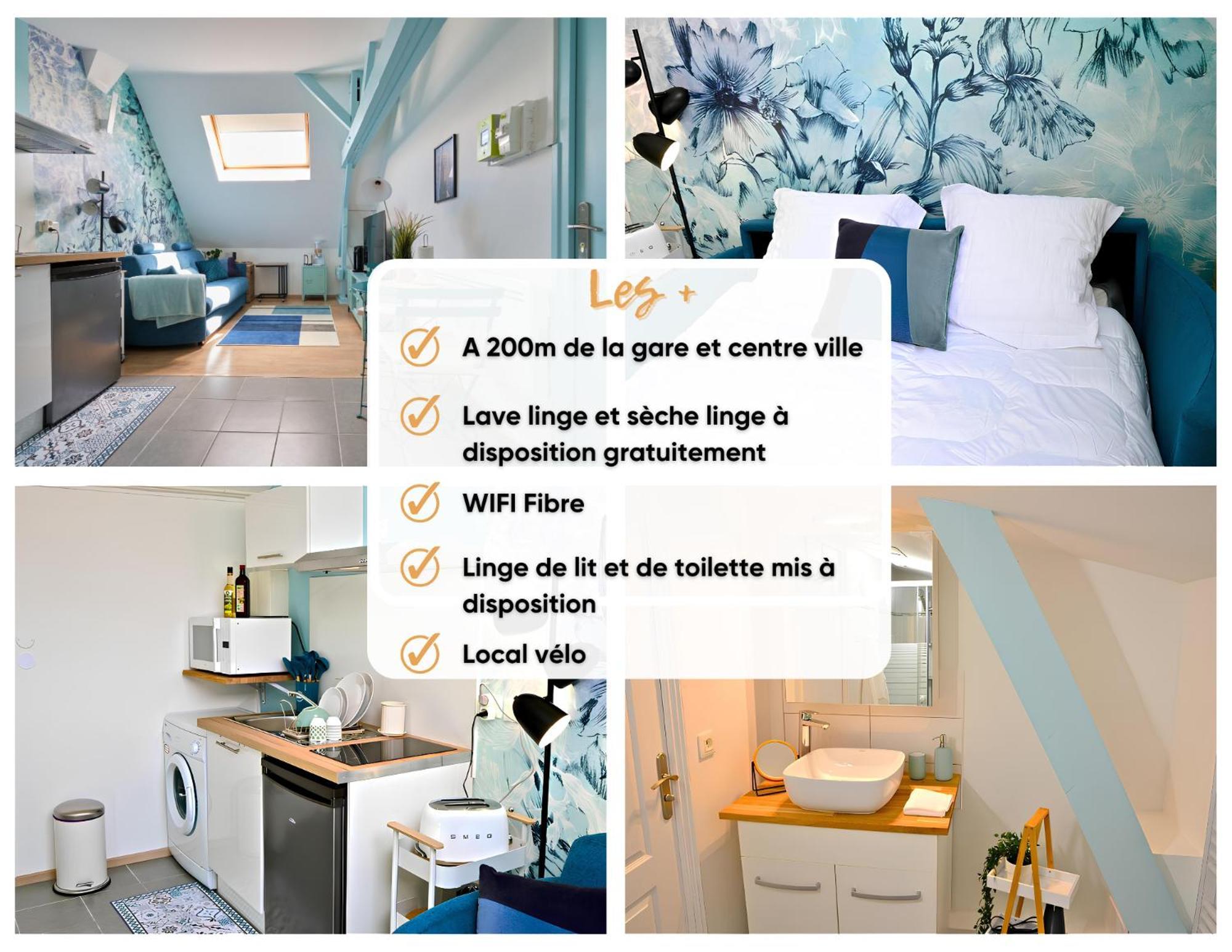 Apartment 400m Gare&centre Ville, Seche Linge, Local Velo
